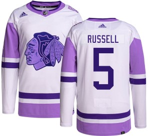 Phil Russell Youth Adidas Chicago Blackhawks Authentic Hockey Fights Cancer Jersey