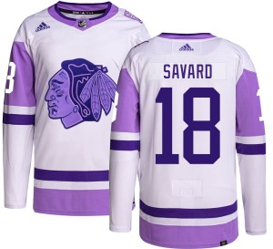 Denis Savard Youth Adidas Chicago Blackhawks Authentic Hockey Fights Cancer Jersey