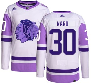 Cam Ward Youth Adidas Chicago Blackhawks Authentic Hockey Fights Cancer Jersey