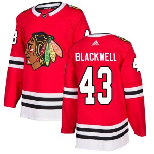 Colin Blackwell Youth Adidas Chicago Blackhawks Authentic Black Red Home Jersey