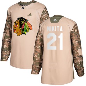 Stan Mikita Men's Adidas Chicago Blackhawks Authentic Camo Veterans Day Practice Jersey