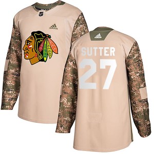 Darryl Sutter Men's Adidas Chicago Blackhawks Authentic Camo Veterans Day Practice Jersey